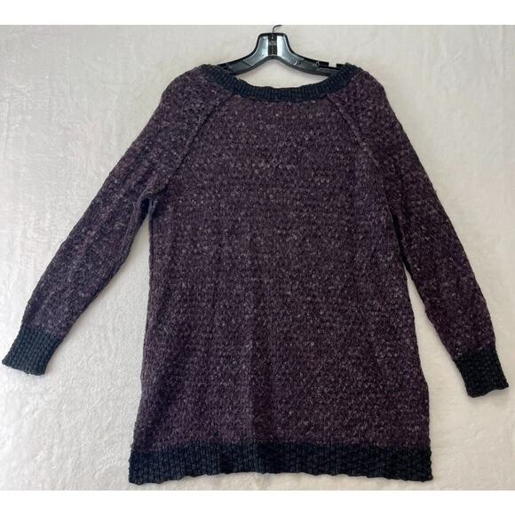 Free People Sweater Womens S Purple Gray Wool Blend Honeycomb Textured Knit - Picture 3 of 11